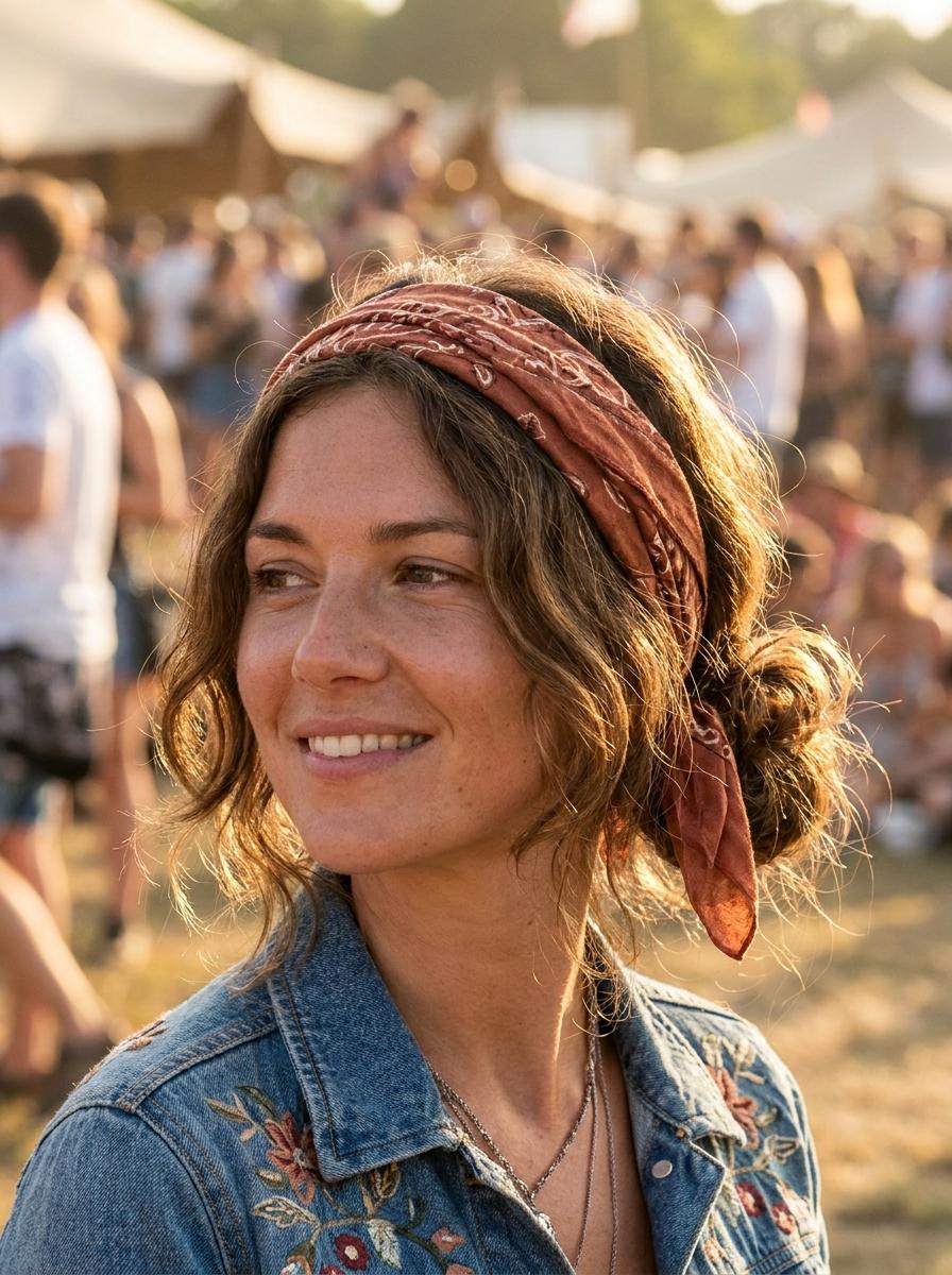 Kurze Haare mit Festival Styling - Festival Frisur